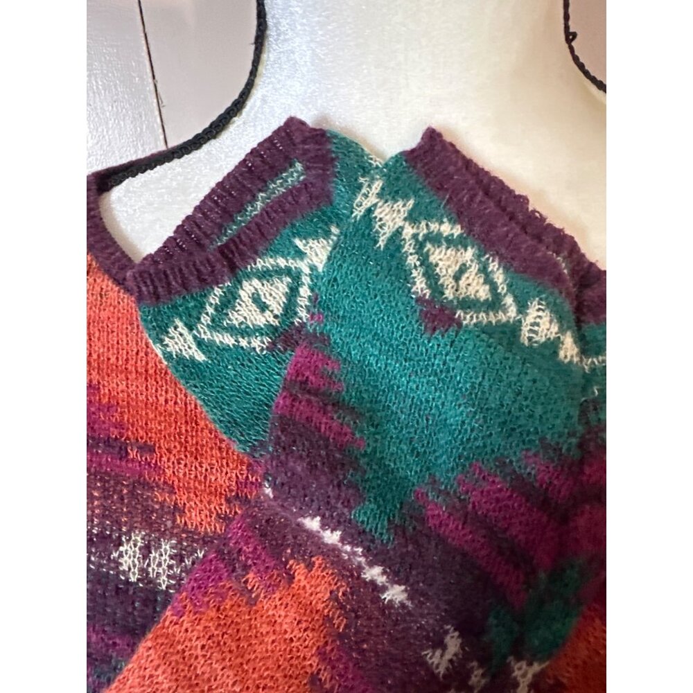 Coastal Boho Cowgirl Denim & Supply LRL Top Pullover Sweater Medium Ramie Blend - Picture 5 of 11